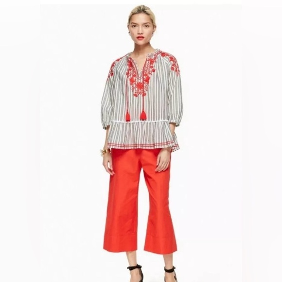 Kate Spade Broome Street Embroidered Top Size Medium - Picture 1 of 9